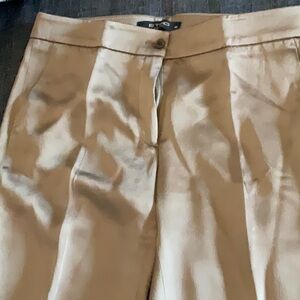 ETRO BRONZE silky cuffed PANTS 44 eu 10us gorgeous
